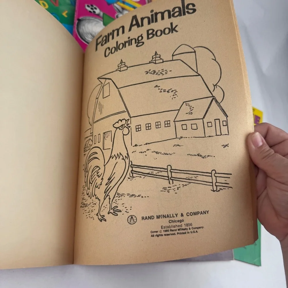 Vintage lot of 10 Coloring Books Activity Books Most Unused